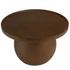 Table d'appoint ronde en béton marron D45cm CALVI