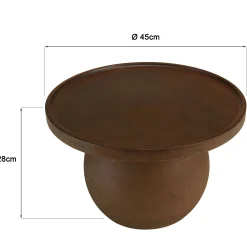 Table d'appoint ronde en béton marron D45cm CALVI