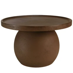 Table d'appoint ronde en béton marron D45cm CALVI