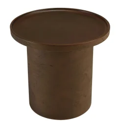 Table d'appoint ronde en béton marron D36cm CALVI