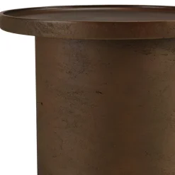 Table d'appoint ronde en béton marron D36cm CALVI