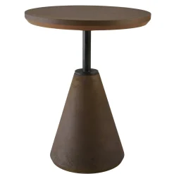 Table d'appoint ronde en béton marron D40cm CALVI