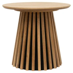Table d’appoint ronde placage chêne pied rainuré AMSTERDAM