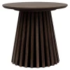 Table d’appoint ronde placage bois foncé pied rainuré AMSTERDAM