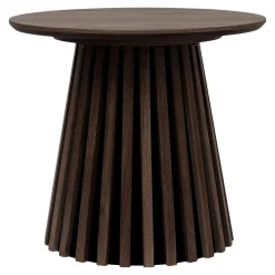 Table d’appoint ronde placage bois foncé pied rainuré AMSTERDAM
