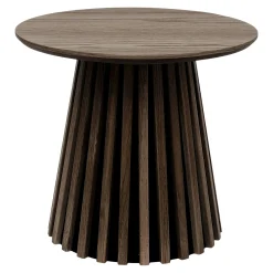 Table d’appoint ronde placage bois foncé pied rainuré AMSTERDAM
