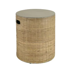 Table d'appoint ronde pour jardin bambou et béton HERCULE