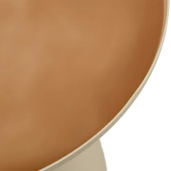 Table d'appoint ronde 40x40cm plateau en métal émaillé caramel TOSCA