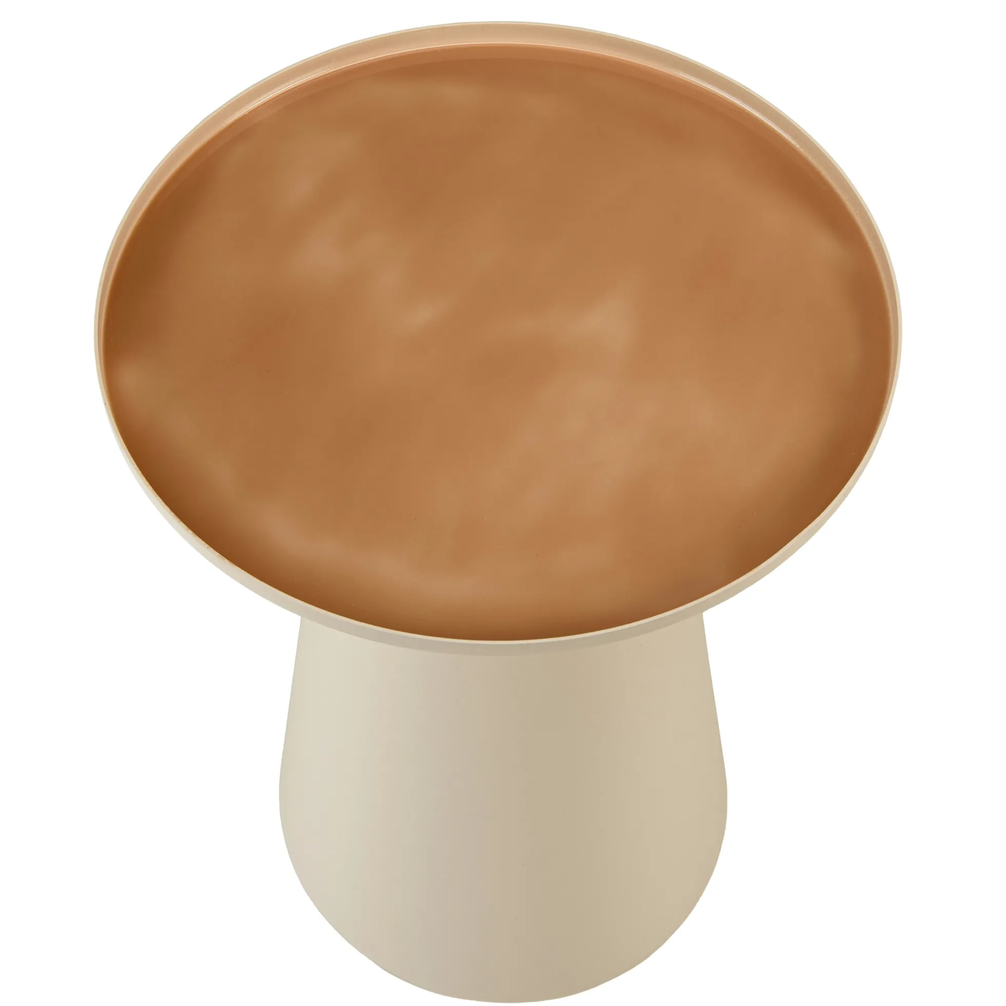 Table d'appoint ronde 40x40cm plateau en métal émaillé caramel TOSCA