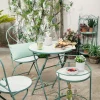 Table de balcon pliante vert d'eau D 60 cm GRENADE