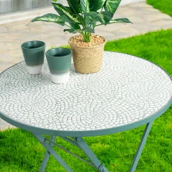 Table de balcon pliante vert d'eau D 60 cm GRENADE