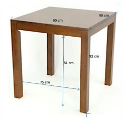 Table de bar hévéa 90cm OLGA
