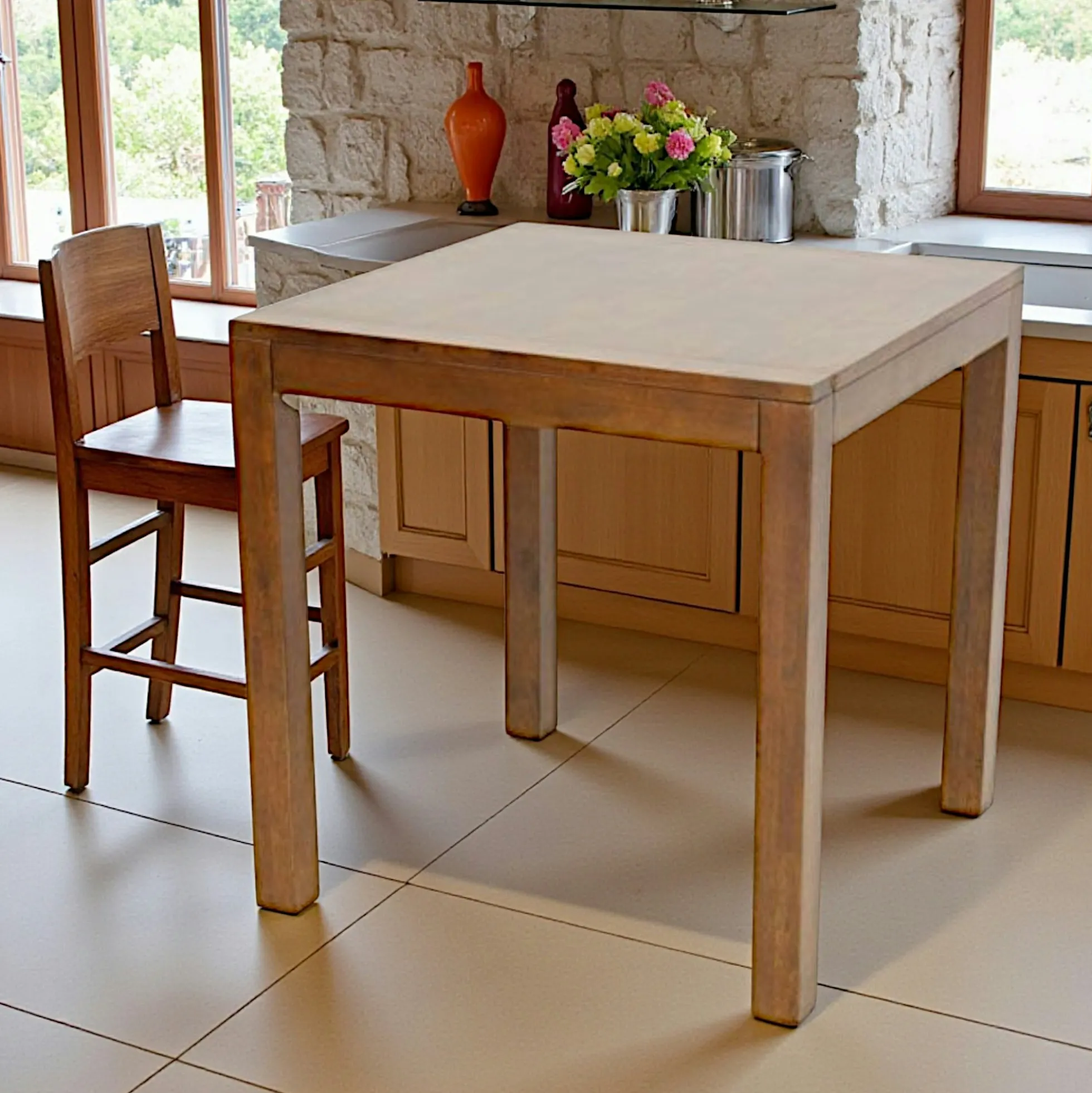 Table de bar hévéa 90cm OLGA