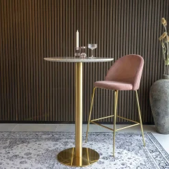 Table de bar ronde aspect marbre ø70 cm TORANO