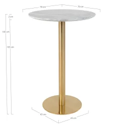 Table de bar ronde aspect marbre ø70 cm TORANO