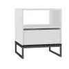 Table de chevet blanche moderne 1 tiroir 1 niche JENA