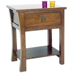Table de chevet bois massif style colonial modèle 2 MAORI