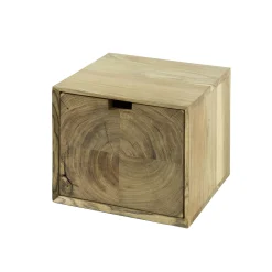 Table de chevet bois – 1 tiroir, forme cube MELBOURNE