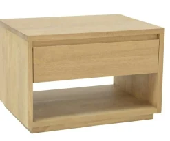 Table de Chevet / Bout de Canapé Hévéa 1 tiroir, 1 niche basse 55x40x40cm BALTIC