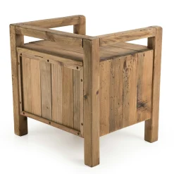 Table de chevet en bois de pin recyclé 1 tiroir DENVER