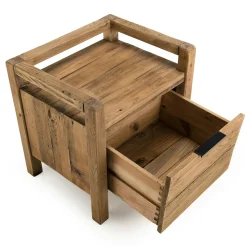 Table de chevet en bois de pin recyclé 1 tiroir DENVER