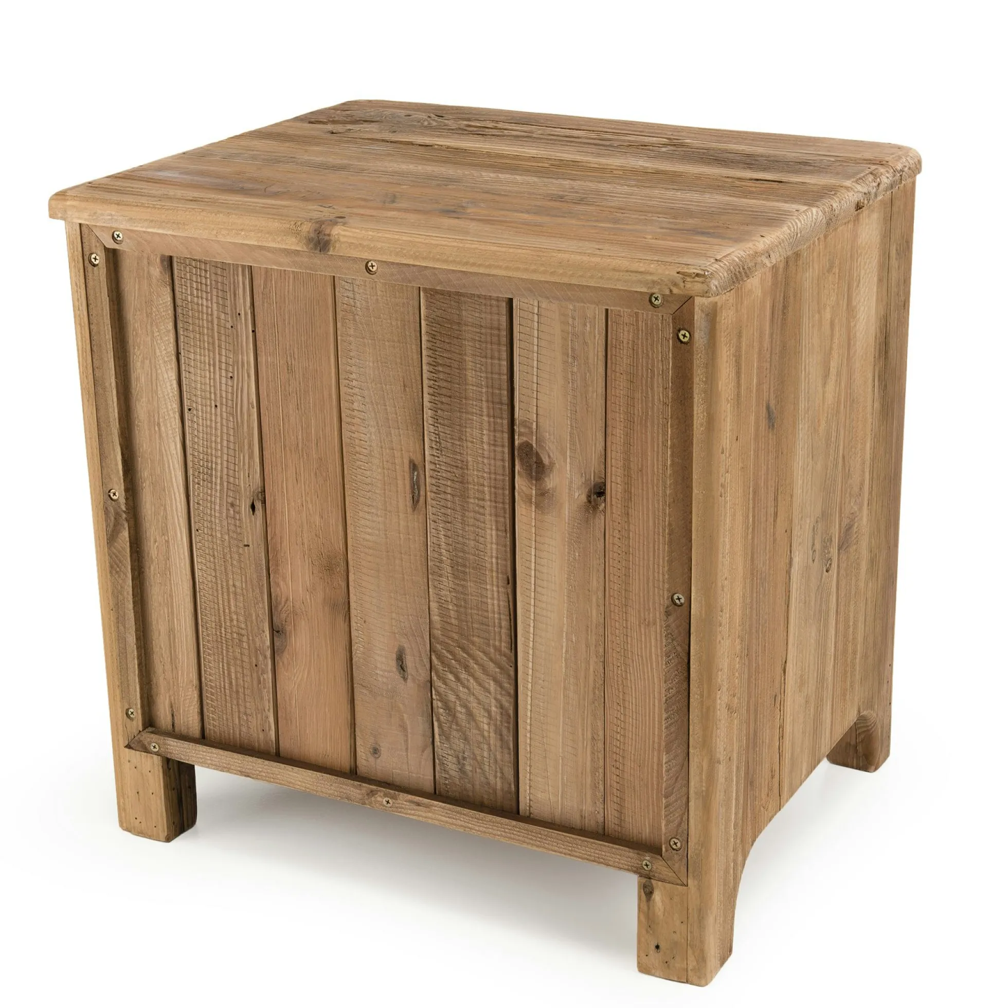 Table de chevet en bois de pin recyclé 2 tiroirs DENVER
