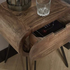 Table de chevet en bois forme oblongue NIAGARA