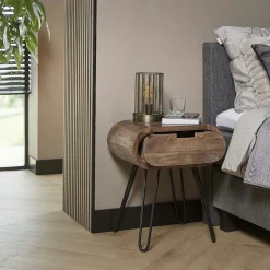 Table de chevet en bois forme oblongue NIAGARA