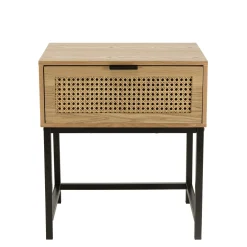 Table de chevet en bois 1 tiroir cannage rotin PALMA