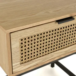 Table de chevet en bois 1 tiroir cannage rotin PALMA