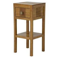 Table de chevet haute hévéa massif 1 tiroir 55cm GALA