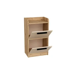 Table de chevet haute 2 portes beiges MARFA