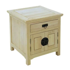 Table de chevet Hévéa 2 portes, 1 tiroir 50x50x54cm MAORI