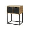 Table de chevet industrielle tiroirs métal BUNBURY