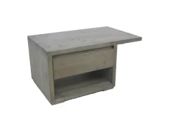 Table de chevet moderne hévéa recto verso 65cm OLGA