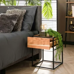 Table de chevet moderne 1 tiroir, 1 plateau MELBOURNE