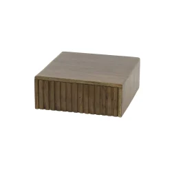Table de chevet murale bois brun, tiroir rainuré (x2) NAKO