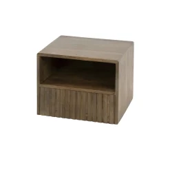 Table de chevet murale bois brun, tiroir & niche NAKO