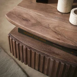 Table de chevet murale bois foncé 1 tablette 1 tiroir NAKO