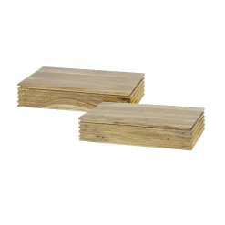 Table de chevet murale en bois d'acacia avec stries 40 cm (lot de 2) MELBOURNE