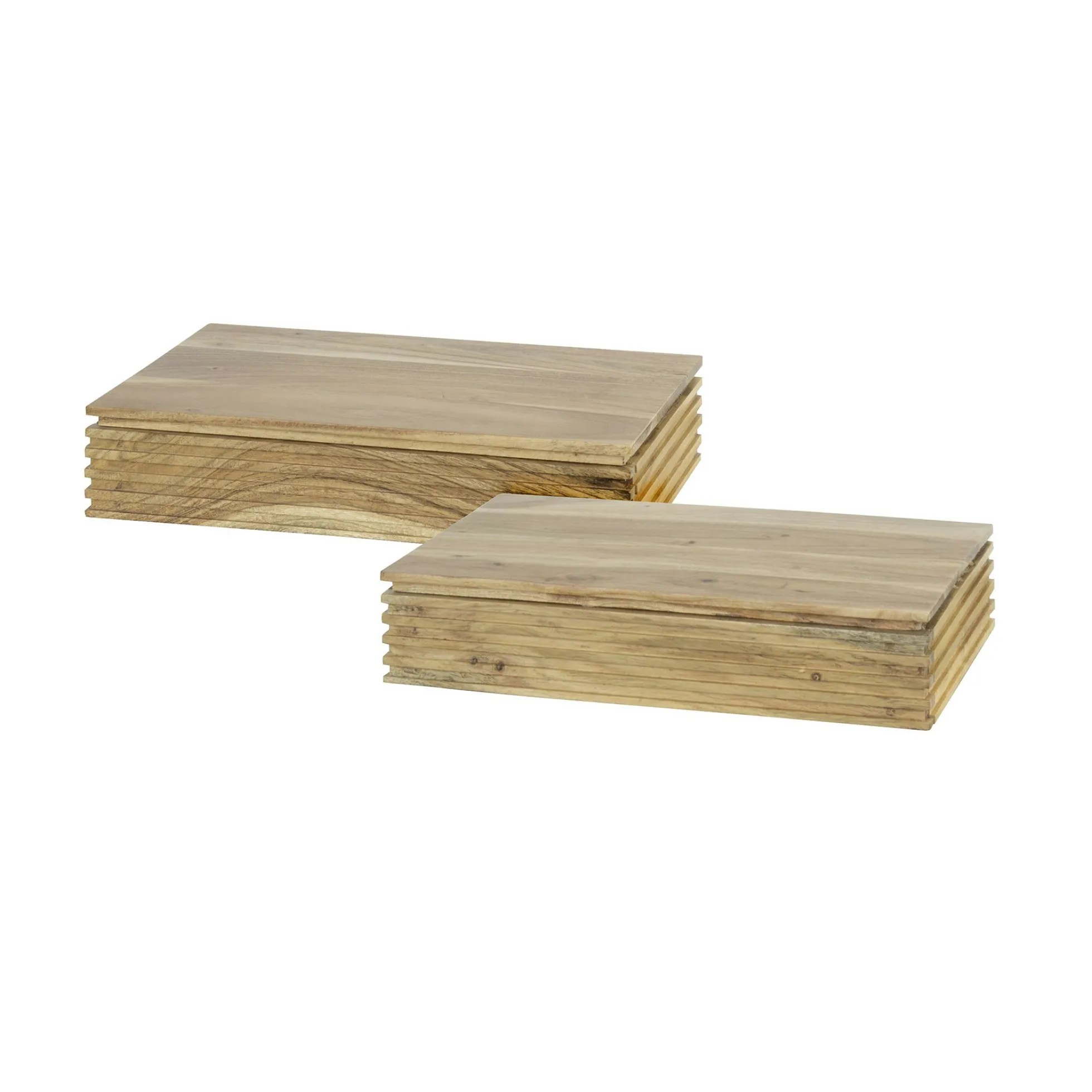 Table de chevet murale en bois d'acacia avec stries 40 cm (lot de 2) MELBOURNE