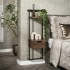 Table de chevet murale haute en bois d’acacia brun NAKO