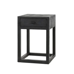 Table de chevet noire en bois WOODY