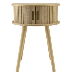 Table de chevet ronde en bois couleur naturelle D40cm CASTILLE