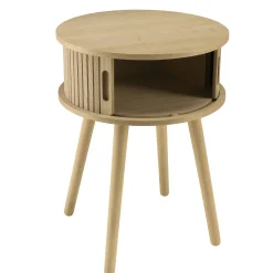 Table de chevet ronde en bois couleur naturelle D40cm CASTILLE