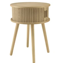 Table de chevet ronde en bois couleur naturelle D40cm CASTILLE