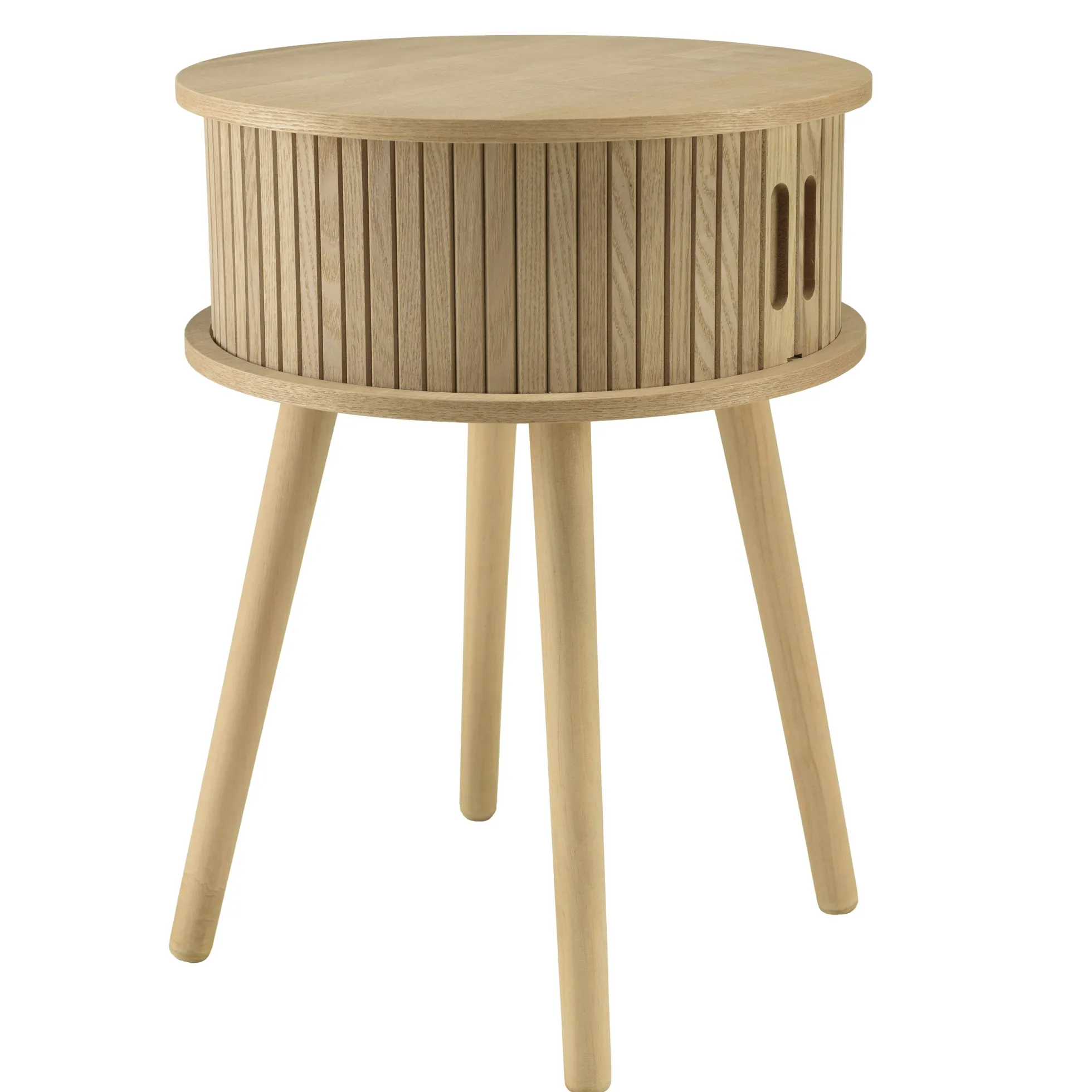 Table de chevet ronde en bois couleur naturelle D40cm CASTILLE