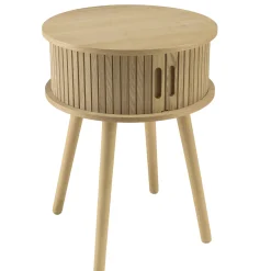 Table de chevet ronde en bois couleur naturelle D40cm CASTILLE