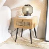 Table de chevet scandinave 1 tiroir cannage ALCUDIA