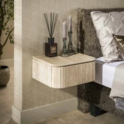 Table de chevet suspendue effet travertin 1 tiroir ASCOLI